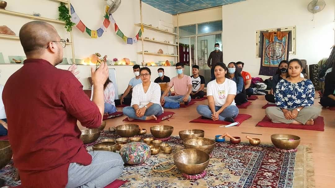 SOUND HEALING Course IN NEPAL Lotus Mindful Singing Bowls Sound